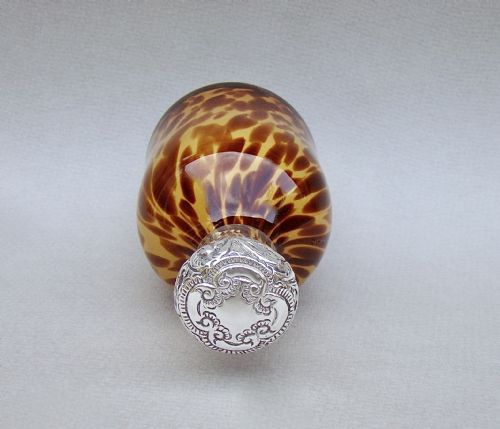fig 2. UNUSUAL EDWARDIAN SILVER TORTOISESHELL GLASS SCENT BOTTLE BY SANDERS & AGUILAR, BIRMINGHAM 1901