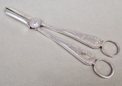 Pair of Edwardian Silver Plated Grape Scissors by Mappin & Webb, Circa 1900
