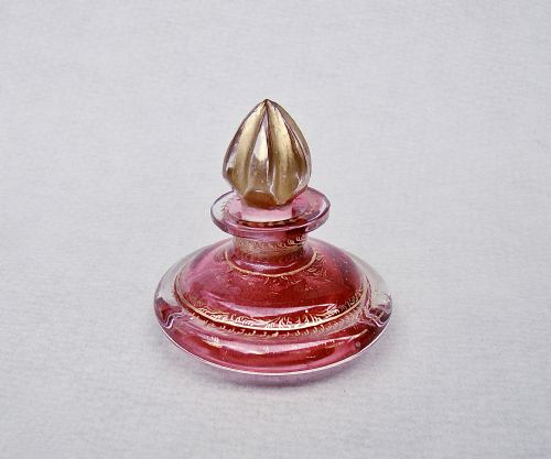 Exquisite Small French Cranberry Glass Scent Bottle, Circa 1870