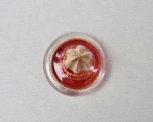fig 2. EXQUISITE SMALL FRENCH CRANBERRY GLASS SCENT BOTTLE, CIRCA 1870