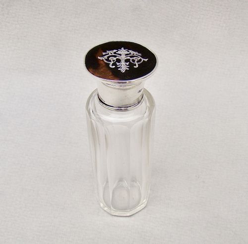 George V Silver & Pique Tortoiseshell Scent Bottle by the Corke Brothers & Co, London 1916