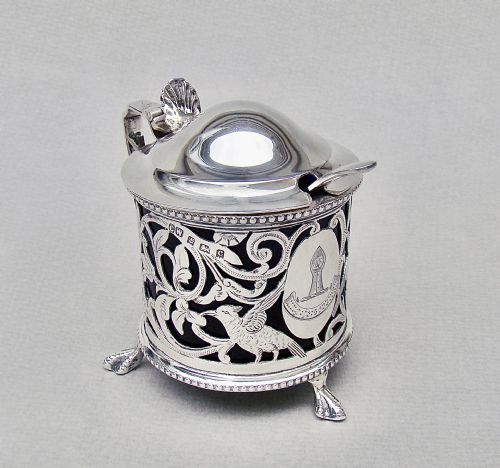 fig 2. EXQUISITE EDWARDIAN SILVER MUSTARD POT BY CHARLES WEALE, BIRMINGHAM 1902