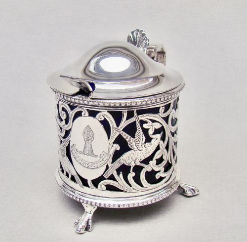Exquisite Edwardian Silver Mustard Pot by Charles Weale, Birmingham 1902
