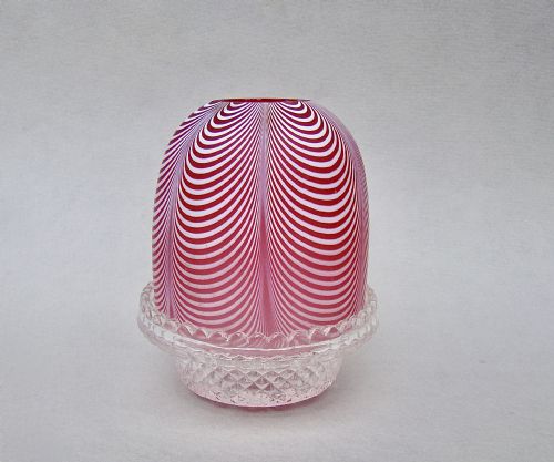 Rare Victorian "Clarke" Pyramid Nailsea Glass Fairy Light , Circa 1880