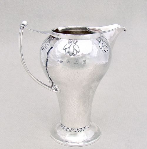 Rare A. E. Jones Arts & Craft Silver  Jug, Birmingham 1913