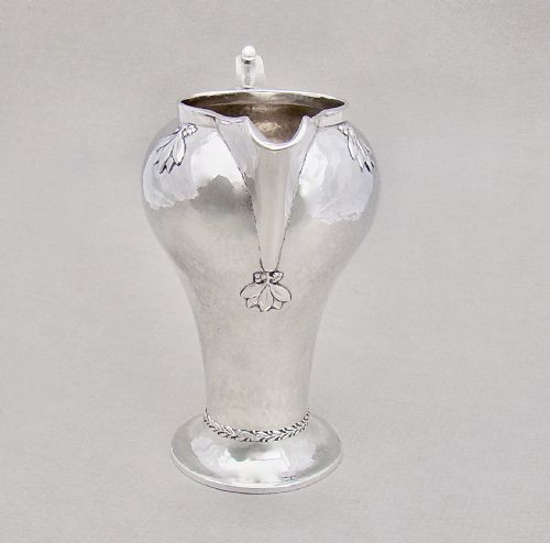 fig 2. RARE A. E. JONES ARTS & CRAFT SILVER JUG, BIRMINGHAM 1913