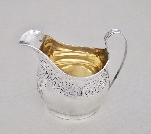 fig 2. DELIGHFUL GEORGIAN SILVER CREAM JUG BY SAMUEL & EDWARD DAVENPORT , LONDON 1803
