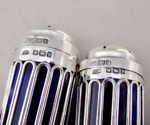 fig 3. ELEGANT PAIR OF SILVER WIREWORK PEPPERETTES BY ROBERT FEAD MOSLEY, SHEFFIELD 1913