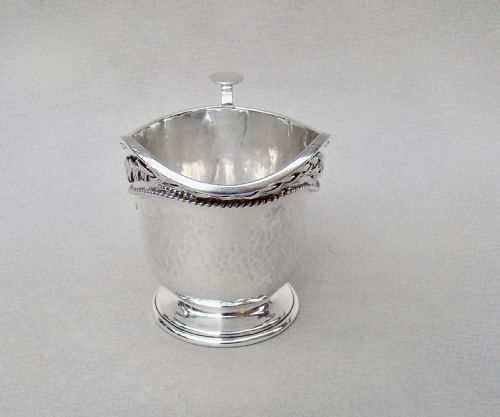 fig 2. FABULOUS ARTS & CRAFT SILVER CREAM JUG BY A E JONES, BIRMINGHAM 1920