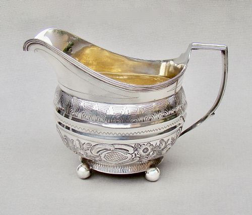 fig 1. GEORGIAN SILVER CREAM JUG BY THOMAS WHITEHEAD, LONDON C.1820
