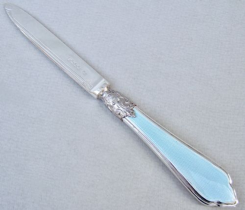 Fabulous Victorian Silver and Guilloche Enamel Letter Opener by William Hutton & Sons, London 1885