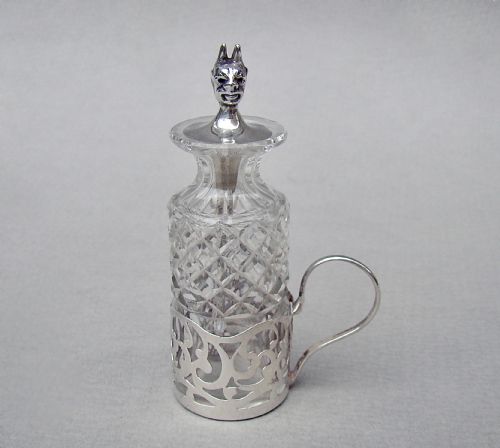 Rare Edwardian Silver Cayenne Pepper Jar & "Devil's Head" Spoon by William Hutton & Sons, Birmingham 1906