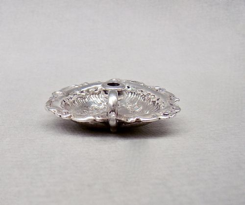 fig 2. EXQUISITE MINIATURE CAST SILVER CHAMBER STICK, IMPORT MARKS FOR LONDON 1894