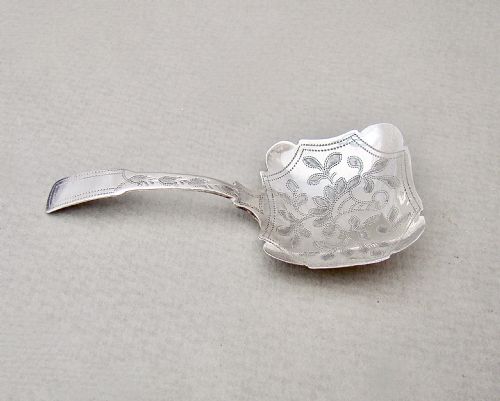 Exquisite Georgian Silver Caddy Spoon by James Collins, Birmingham 1825