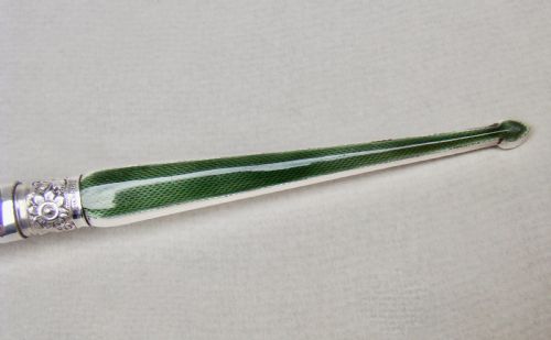 fig 2. UNUSUAL VICTORIAN SILVER AND GUILLOCHE ENAMEL LETTER OPENER BY WILLIAM HUTTON & SONS, LONDON 1885