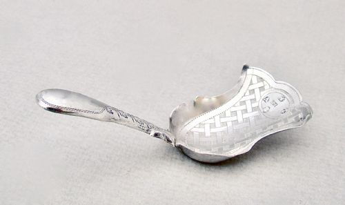 fig 2. DELIGHTFUL GEORGIAN SILVER TULIP-SHAPED CADDY SPOON BY JOHN BETTRIDGE, BIRMINGHAM 1819