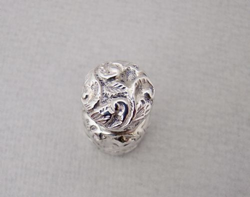 fig 2. SMALL AND EXQUISITE VICTORIAN SILVER CASED SCENT BOTTLE BY CHARLES MAY, BIRMINGHAM 1894