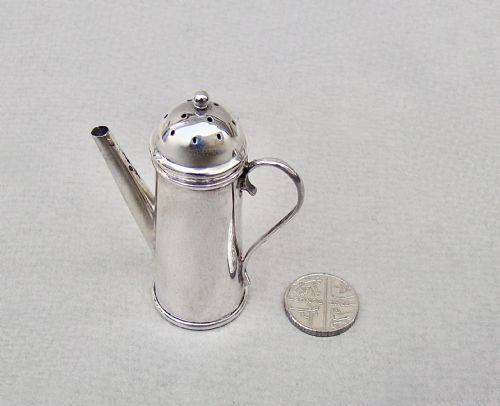 fig 2. EDWARDIAN SILVER MINIATURE COFFEE POT BY WILLIAM VALE, BIRMINGHAM 1901