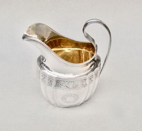 fig 2. GEORGIAN IRISH SILVER CREAM JUG , DUBLIN 1801