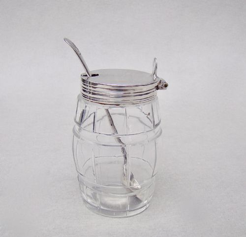 fig 1. UNUSUAL VICTORIAN SILVER & CUT GLASS MUSTARD POT BY GEORGE FOX, LONDON 1876