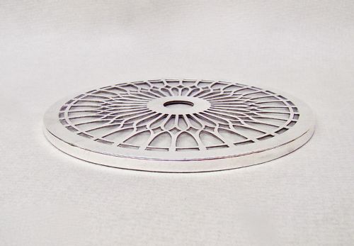 fig 1. SILVER MOUNTED GLASS TEAPOT STAND BY THE ADIE BROTHERS, BIRMINGHAM 1924