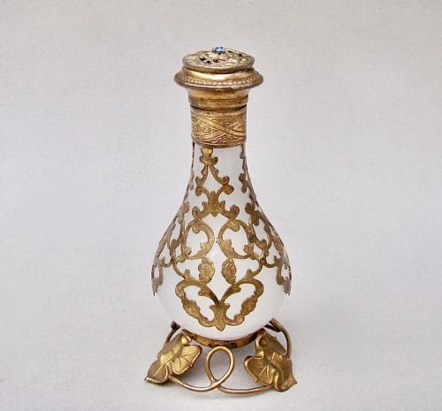 Fabulous 19th C. French Palais Royal Opaline Glass Scent Bottle, Circa 1880
