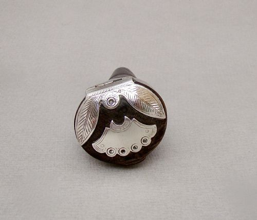 Very Rare Georgian Scottish Silver "Salmon Head" Snuff Mull, C.1820