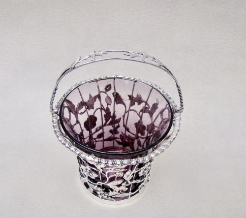 fig 2. FABULOUS EDWARDIAN SILVER WIREWORK BASKET BY WILLIAM COMYNS, LONDON 1909