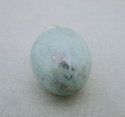 fig 2. RARE VICTORIAN SILVER MOUNTED. SPECKLED EGG SCENT BOTTLE BY GEORGE WELCH, BIRMINGHAM 1887