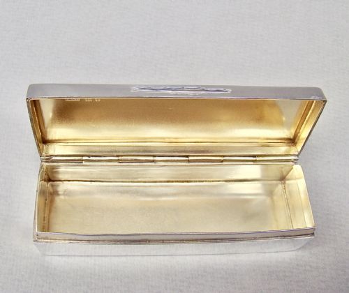 fig 2. SUPERB ART DECO SILVER CUFFLINKS BOX / JEWELLERY BOX, LONDON 1926