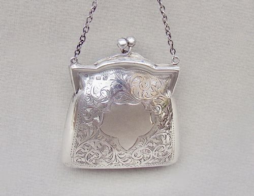 Delightful George V Silver Cocktail Purse by G. Norman, Birmingham 1917