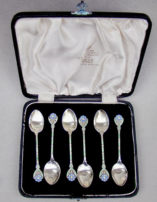 fig 1. RARE CASED SET OF SIX ART DECO