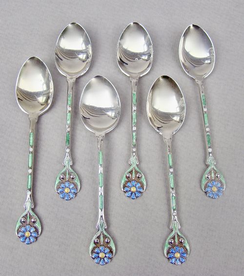 fig 2. RARE CASED SET OF SIX ART DECO