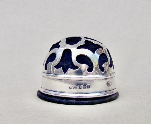 fig 2. EDWARDIAN SILVER PIN CUSHION BY EDWARD SOUTER BARNSLEY, BIRMINGHAM 1908