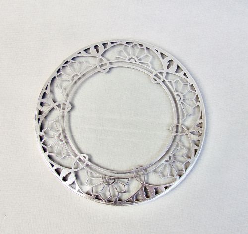 Unusual Silver Mounted Glass Teapot Stand, Circa 1930