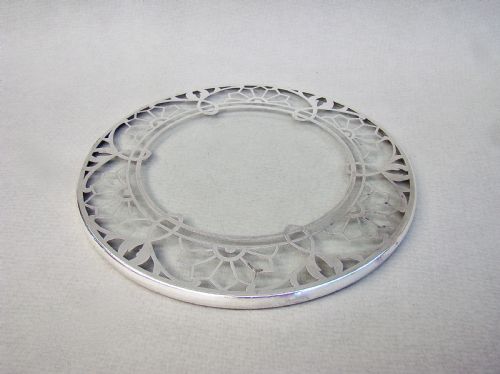 fig 1. UNUSUAL SILVER MOUNTED GLASS TEAPOT STAND, CIRCA 1930