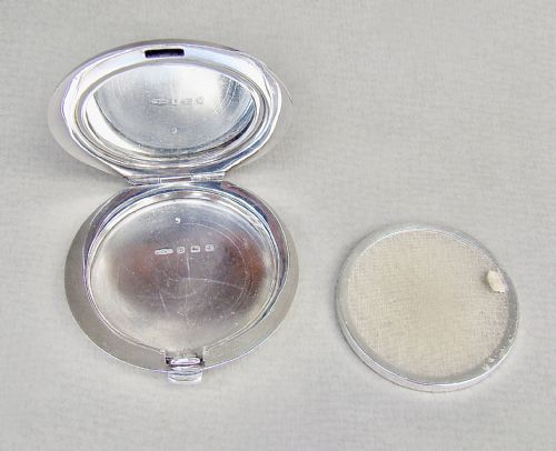 fig 2. STUNNING ART DECO SILVER & GUILLOCHE ENAMEL COMPACT BY JOSEPH GLOSTER, BIRMINGHAM 1933