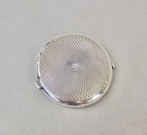 fig 3. STUNNING ART DECO SILVER & GUILLOCHE ENAMEL COMPACT BY JOSEPH GLOSTER, BIRMINGHAM 1933