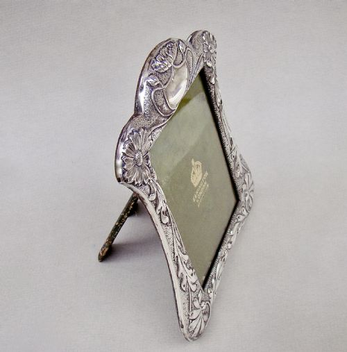 fig 1. FABULOUS ART NOUVEAU SILVER PHOTO FRAME BY LAURENCE EMANUEL, BIRMINGHAM 1906