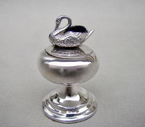 Rare George V Silver Pill Box/ Pin Cushion by Adie & Lovekin, Birmingham 1911