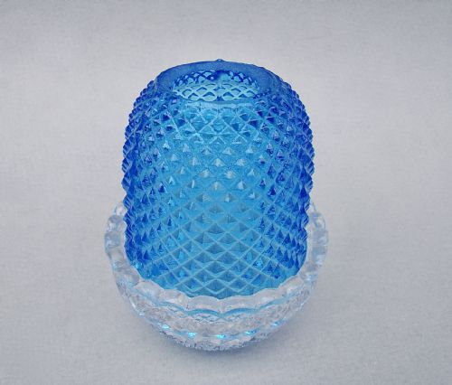 Small Victorian "Clarke" Pyramid Turquoise Glass Fairy Light , Circa 1880