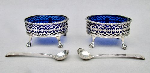 fig 1. ROBERT HENNEL GEORGIAN SILVER SALTS, LONDON 1773
