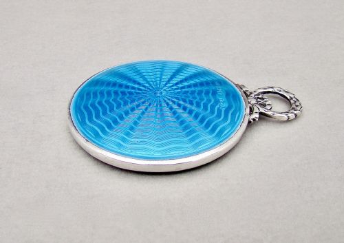 fig 1. FABULOUS ART DECO SILVER & ENAMEL PURSE MIRROR BY HARRISON & HIPWOOD, BIRMINGHAM 1925