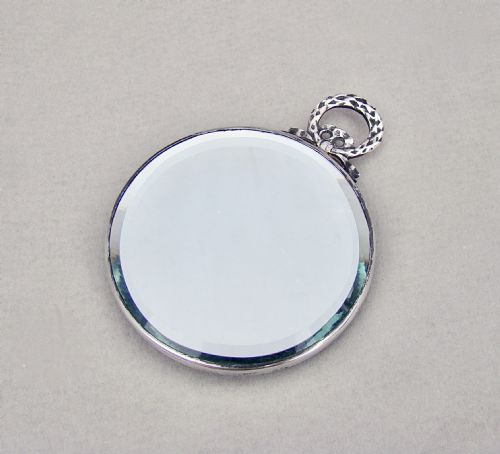 fig 2. FABULOUS ART DECO SILVER & ENAMEL PURSE MIRROR BY HARRISON & HIPWOOD, BIRMINGHAM 1925