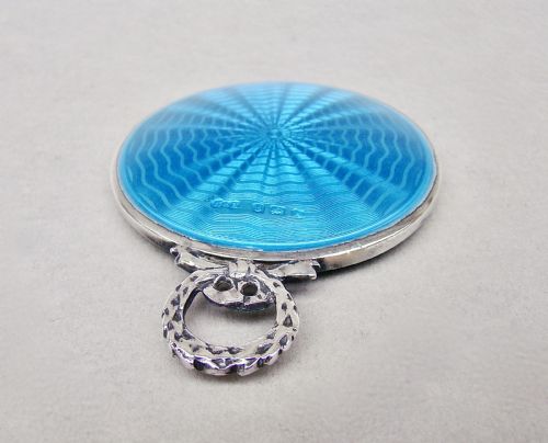 fig 3. FABULOUS ART DECO SILVER & ENAMEL PURSE MIRROR BY HARRISON & HIPWOOD, BIRMINGHAM 1925