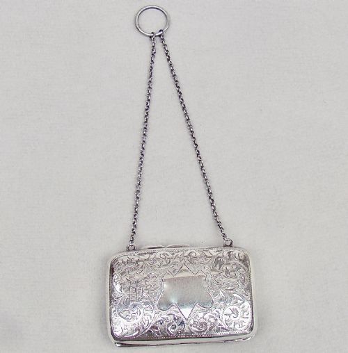 fig 1. EXQUISITE EDWARDIAN SILVER PURSE BY S. BLANCKENSEE & SONS, BIRMINGHAM 1906