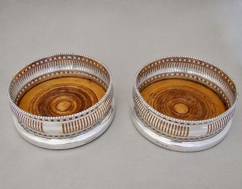 fig 2. FABULOUS PAIR OF EARLY VICTORIAN SILVER PLATED WINE COASTERS BY HAWKSWORTH, EYRE & CO, SHEFFIELD CIRCA 1840