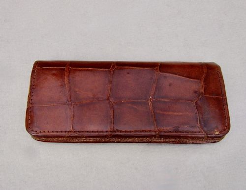 fig 1. EXQUISITE ART NOUVEAU SILVER & CROCODILE SKIN PURSE BY FREDERICK WICH, LONDON 1902
