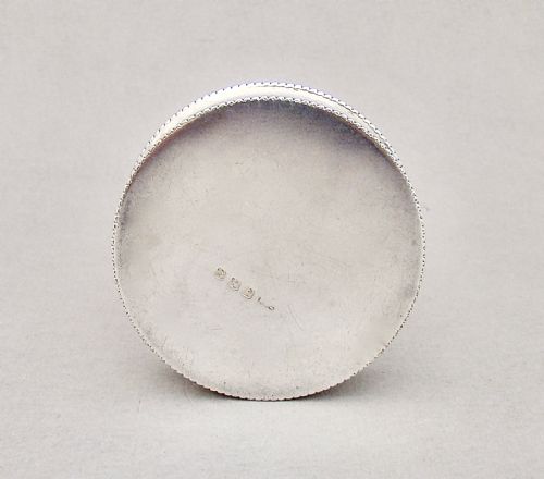 fig 2. ART DECO SILVER AND GUILLOCHE ENAMEL PILL BOX BY TURNER & SIMPSON, BIRMINGHAM 1931