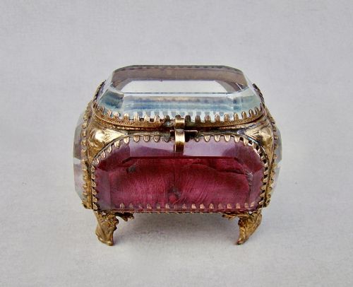 Exquisite 19th C. French Ormulu & Bevelled Glass Jewellery Casket, Circa 1890